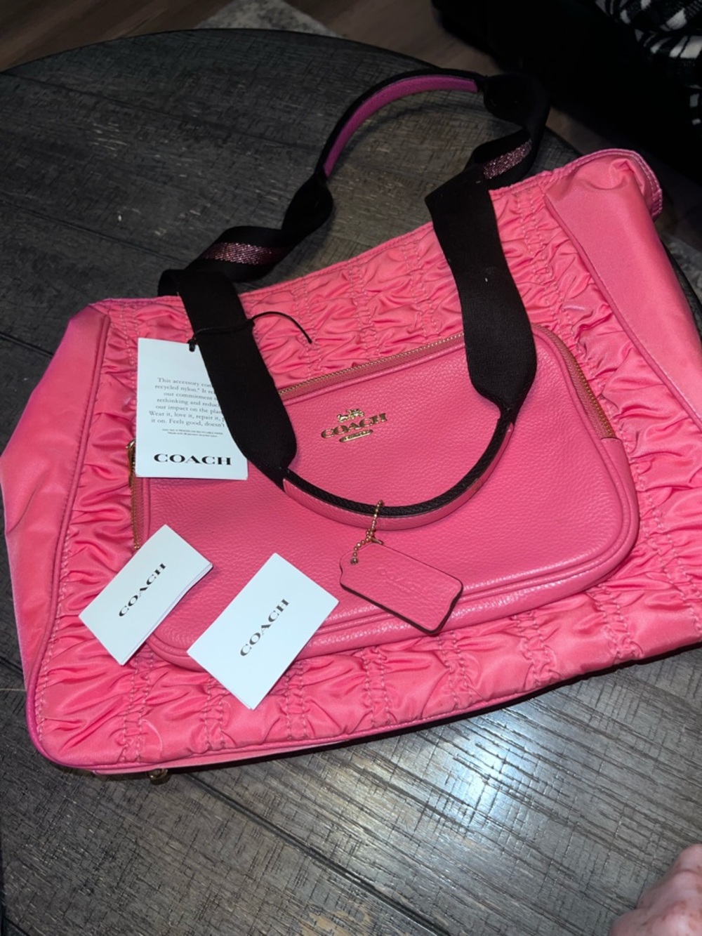 Coach Hot Pink Pebbled Leather Shoulder Bag